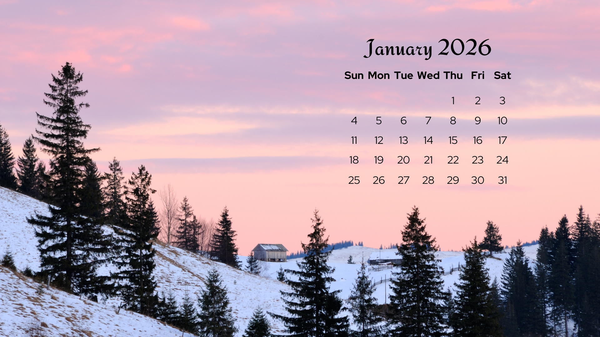 Free January 2026 Desktop Calendar Background (EASY DOWNLOAD)