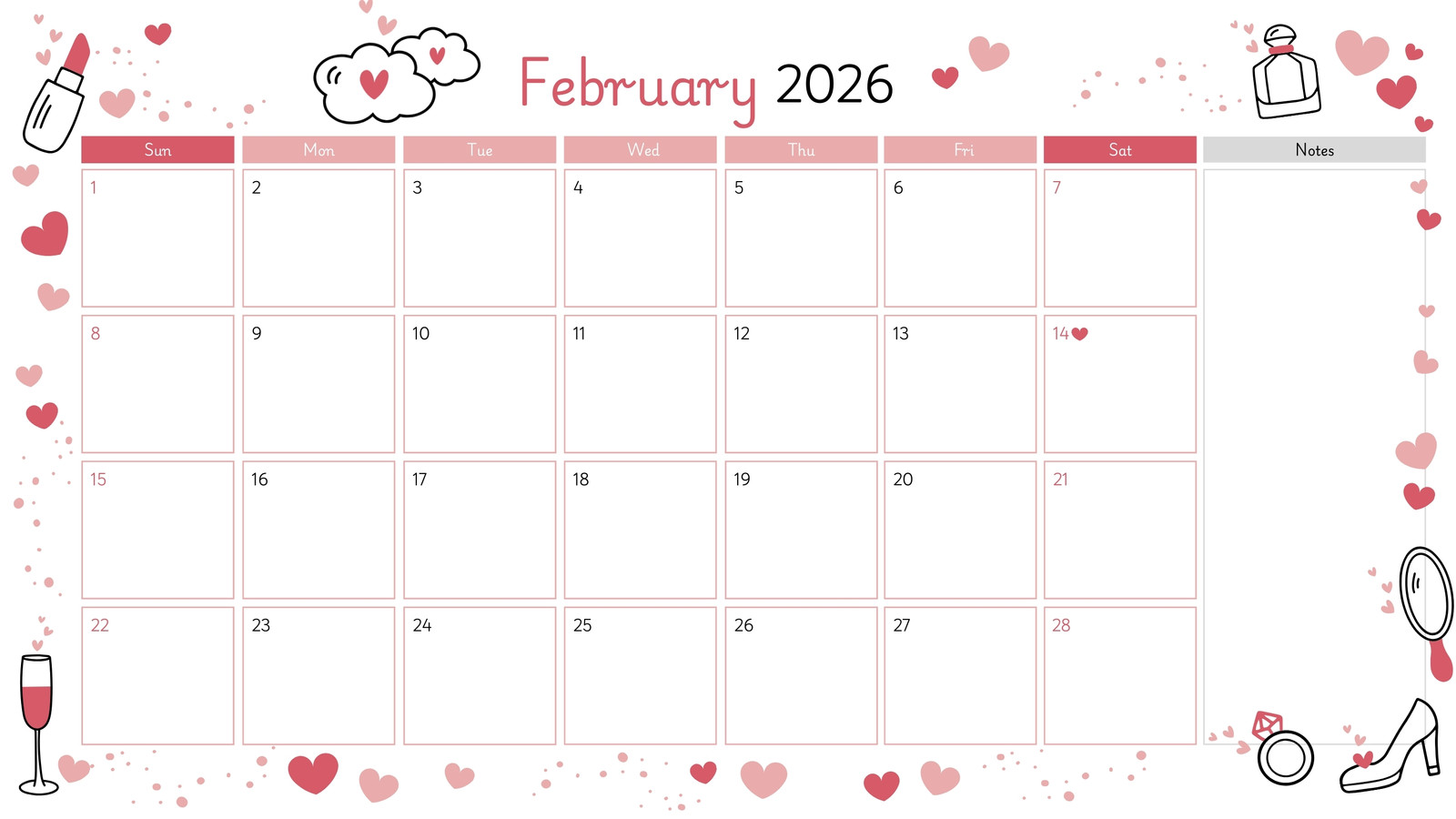 Free February 2026 calendar