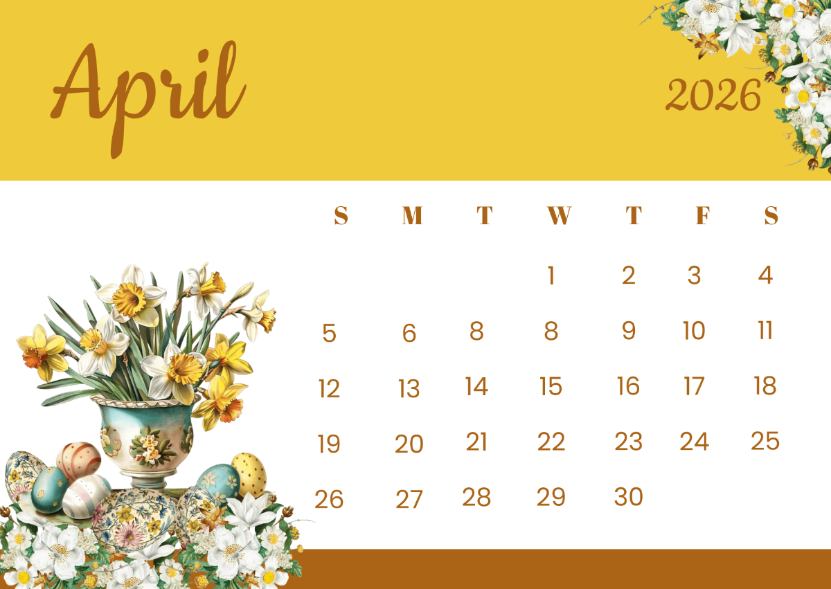 Free Floral April 2026 Calendar to Edit Online
