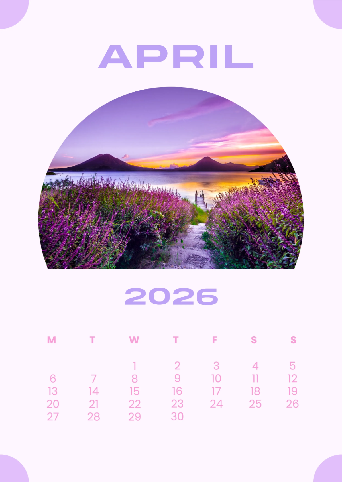 Free Professional April 2026 Calendar to Edit Online