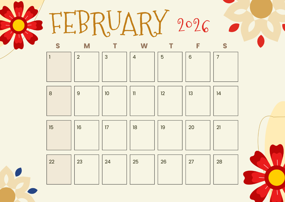 February 2026 Landscape Calendar to Download