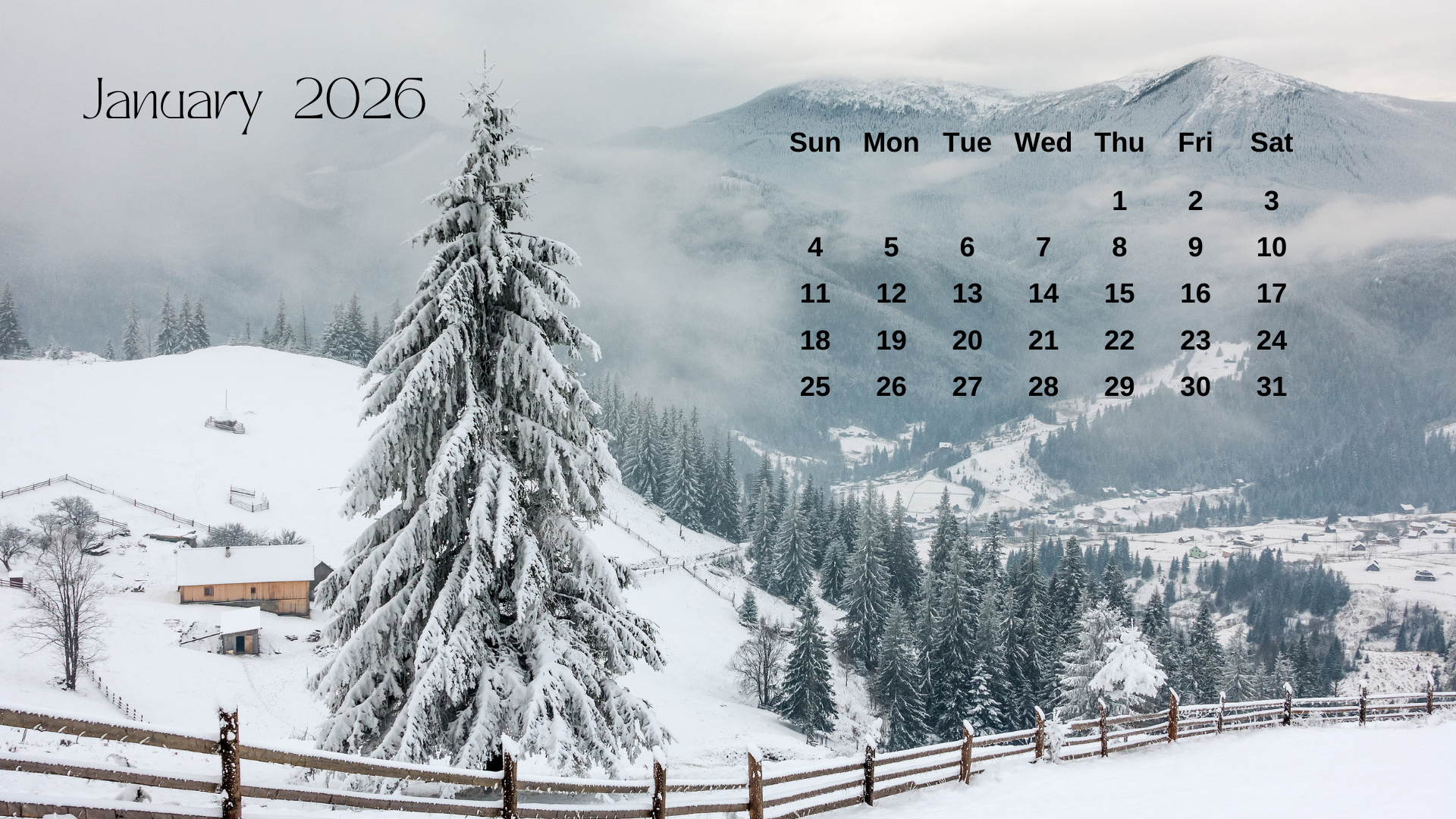 Free January 2026 Desktop Calendar Background (EASY DOWNLOAD)