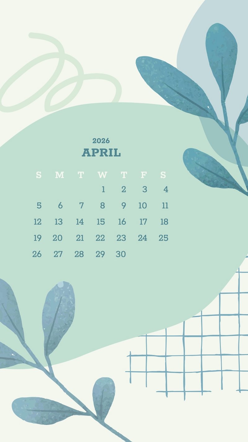Aesthetic 2022 April calendar, printable
