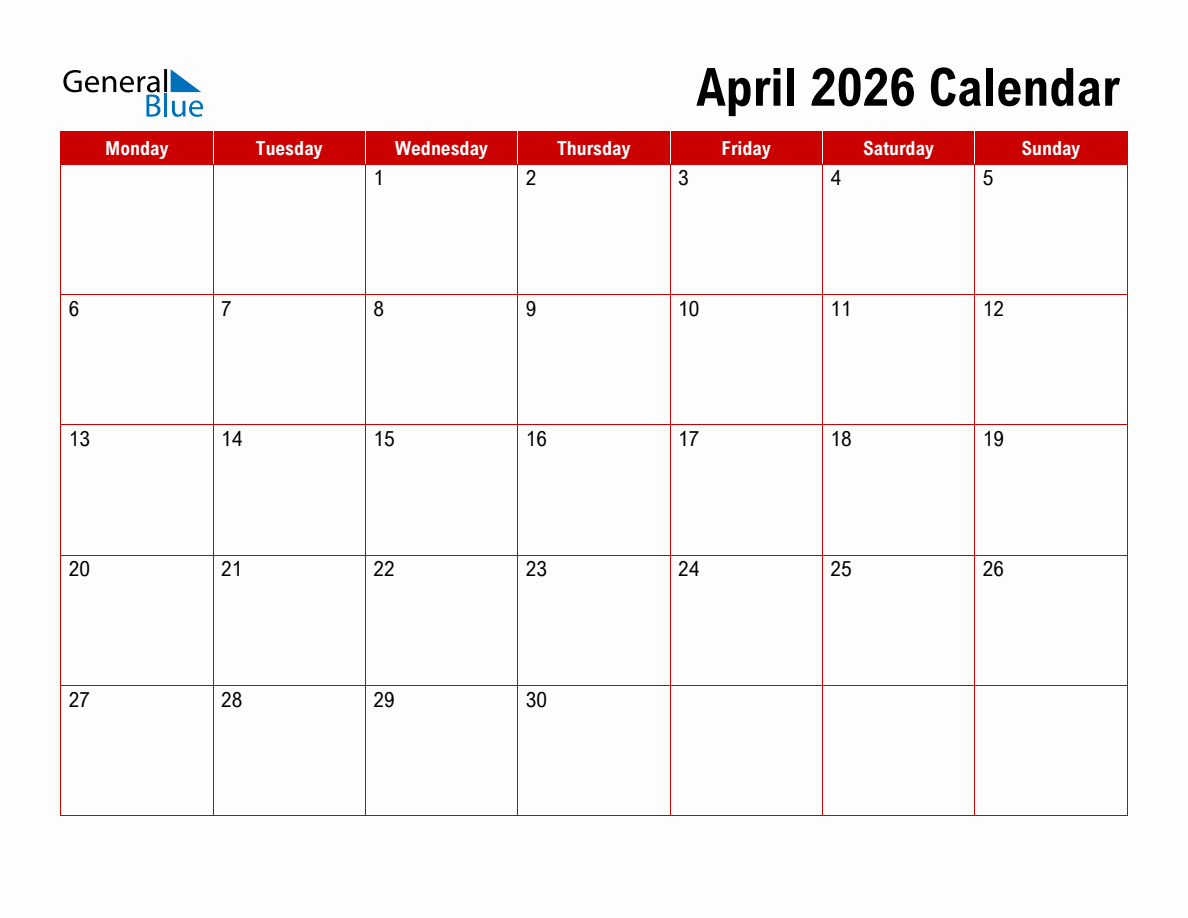 Basic Monthly Calendar