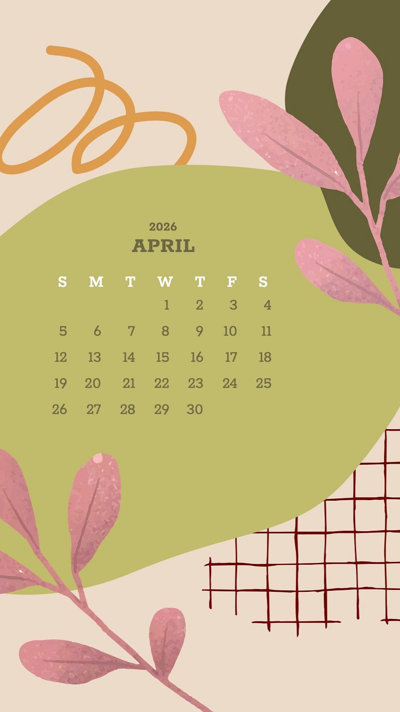Cute 2022 April calendar, printable