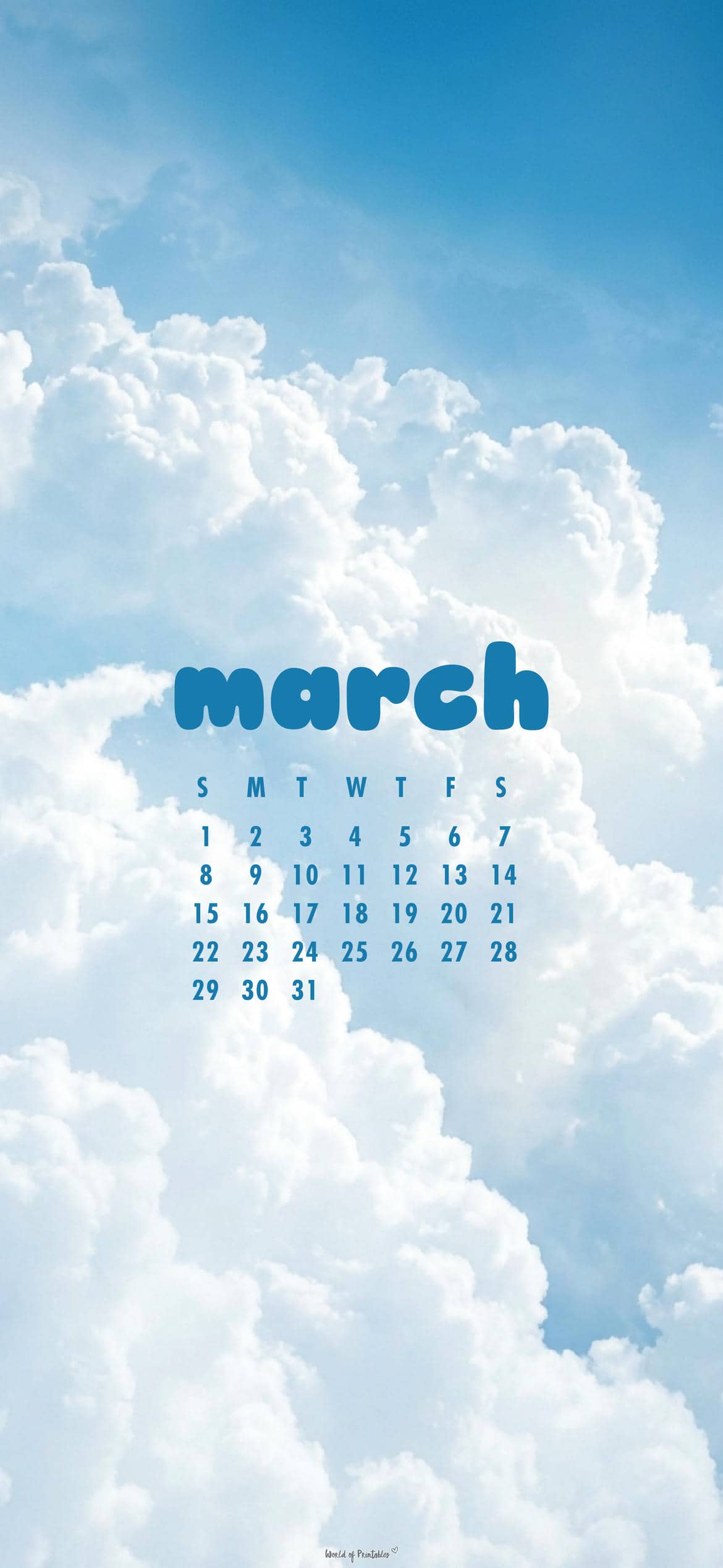 Free March 2026 Calendar Wallpaper For Phone And Desktop