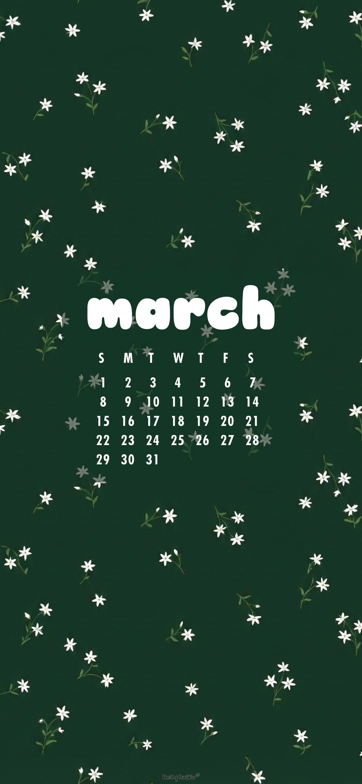Free March 2026 Calendar Wallpaper For Phone And Desktop