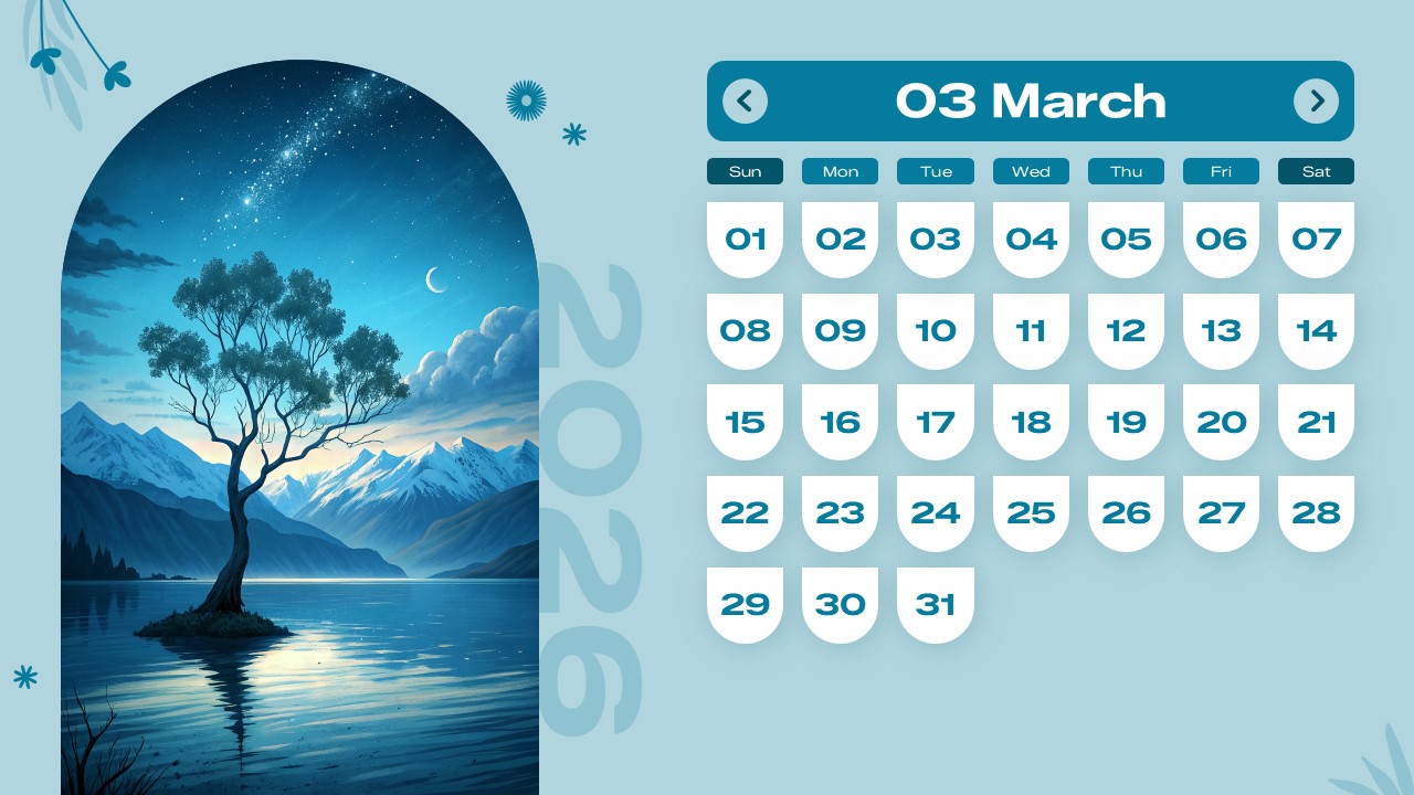 2026 Calendar. Free PowerPoint, Google Slides & Canva