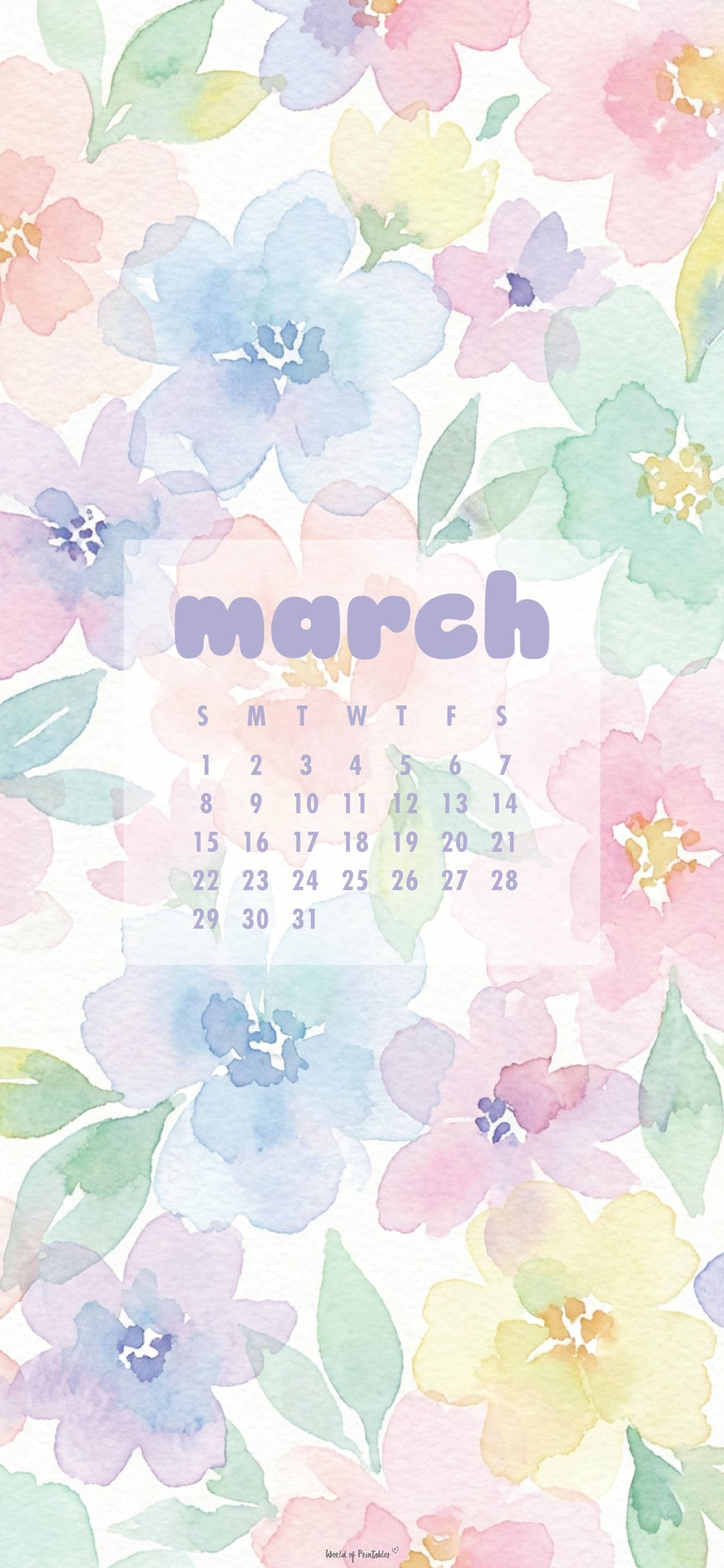 Free March 2026 Calendar Wallpaper For Phone And Desktop