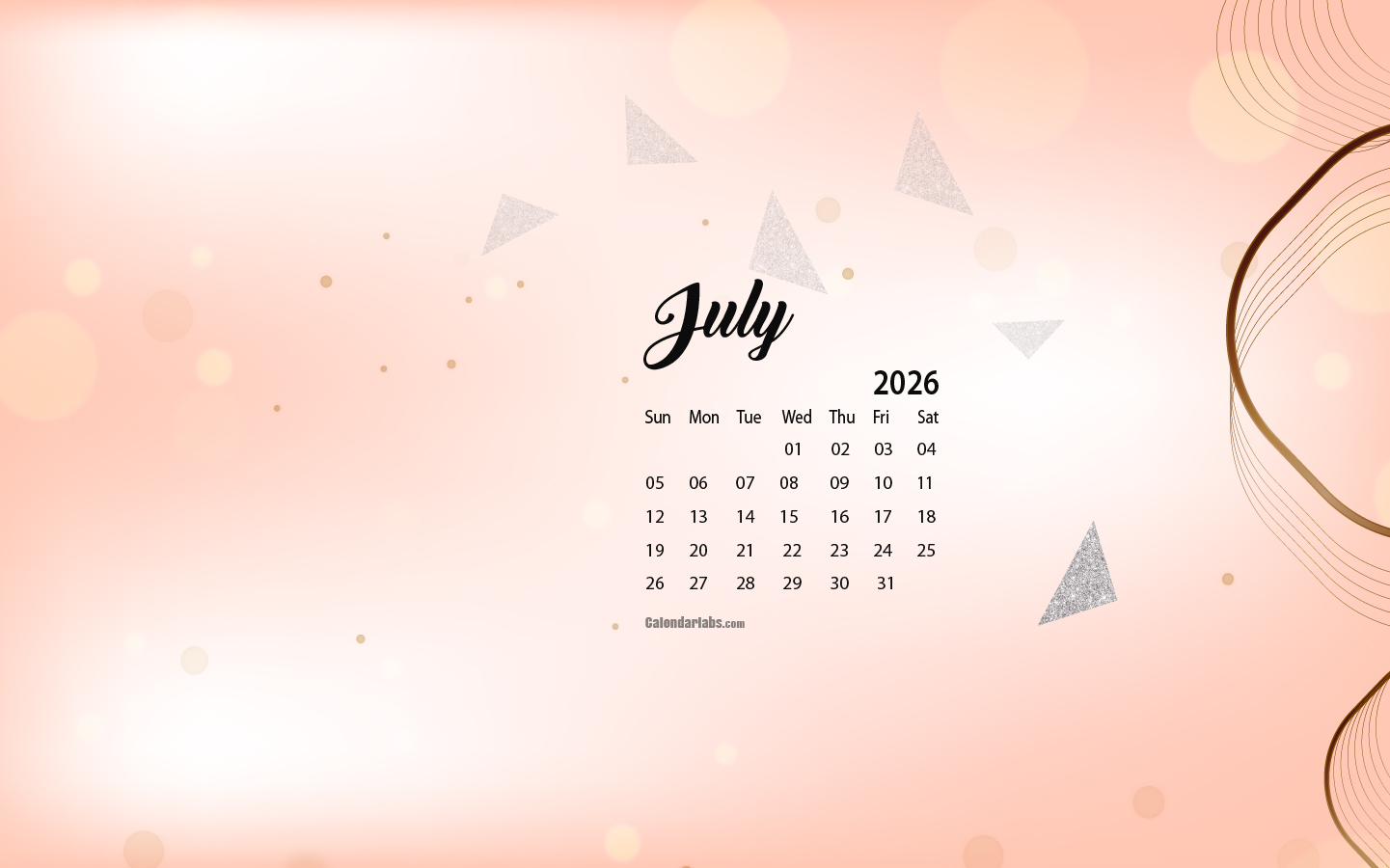 July 2026 Desktop Wallpaper Calendar