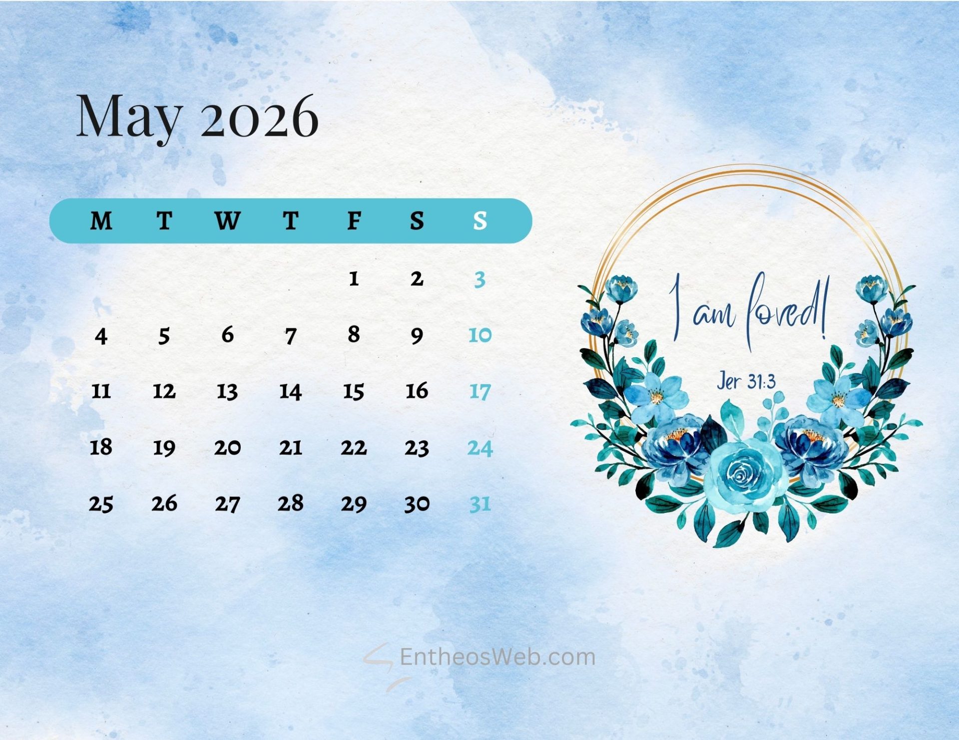 Free Printable May 2026 Calendars