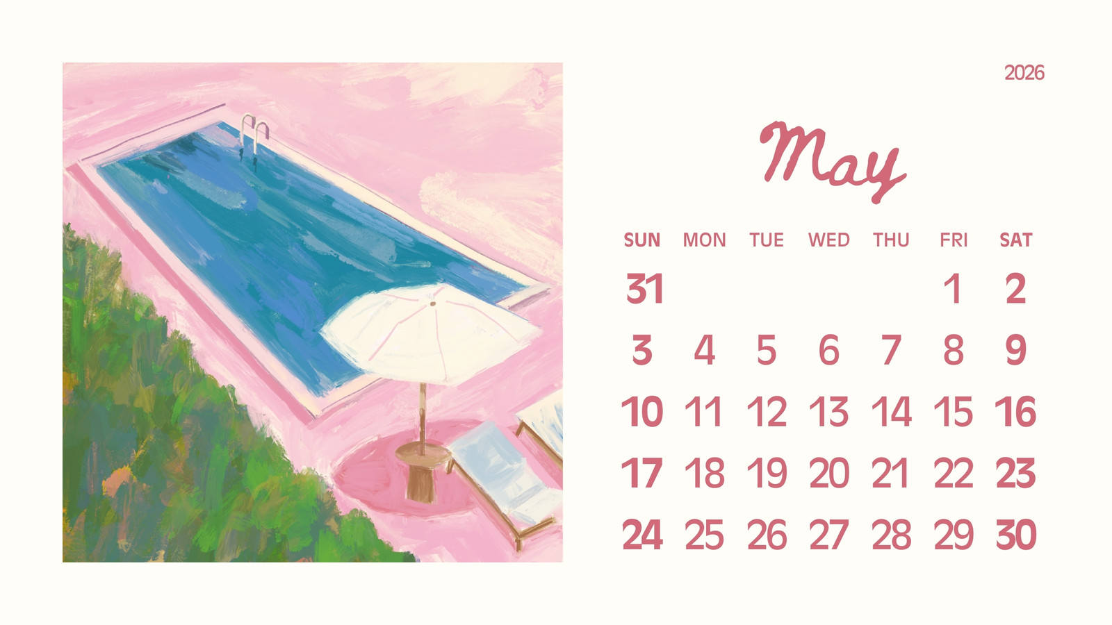 Free to edit and print May 2026 calendar