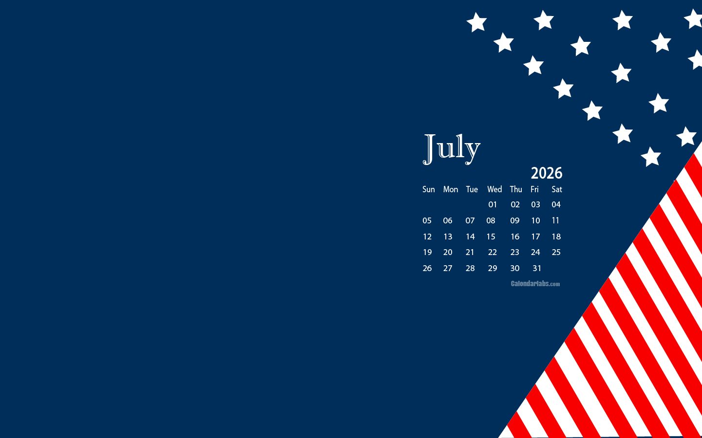 July 2026 Desktop Wallpaper Calendar