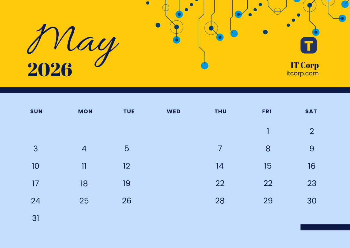 Free May 2026 Calendar with Logo Background to Edit Online
