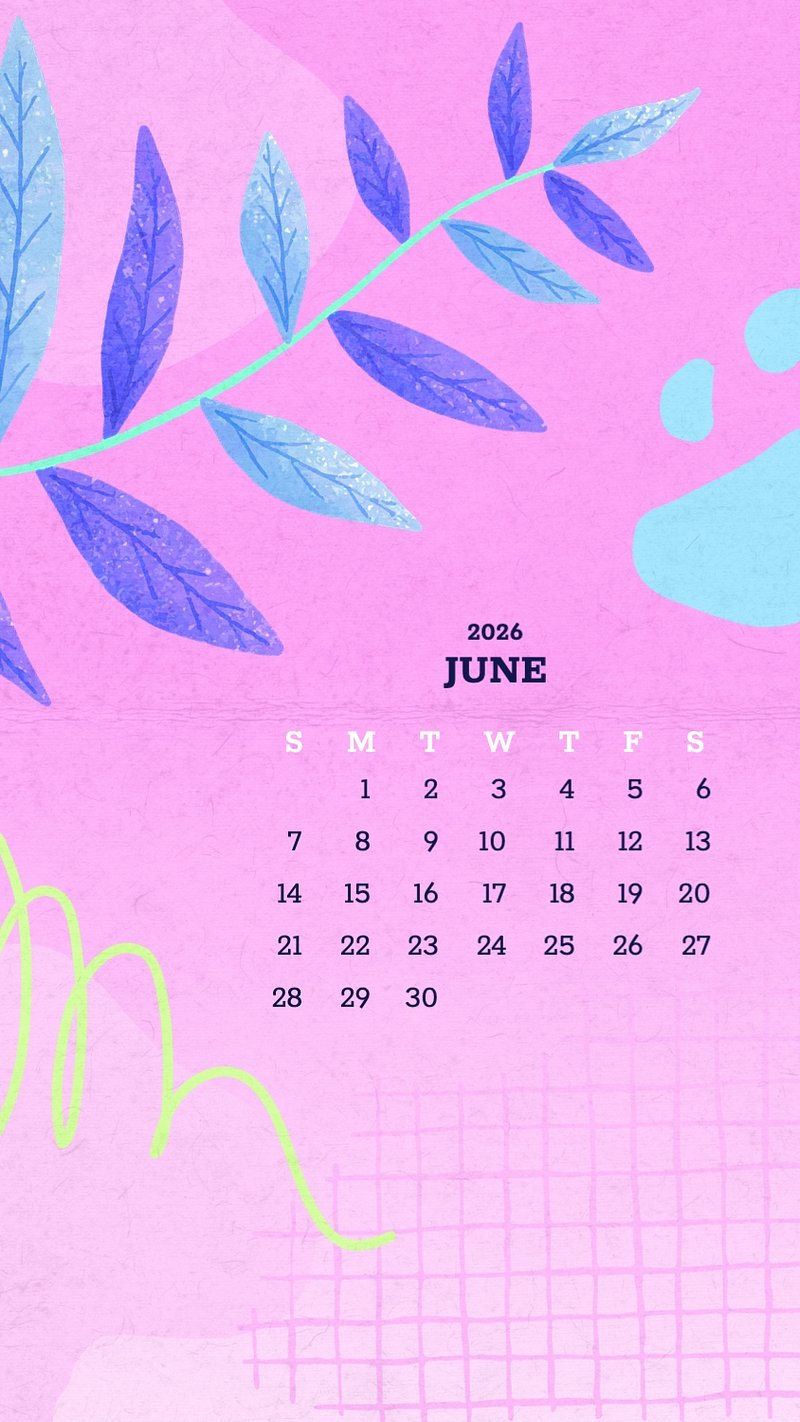 June 2025 calendar colorful illustration. Premium Photo Illustration