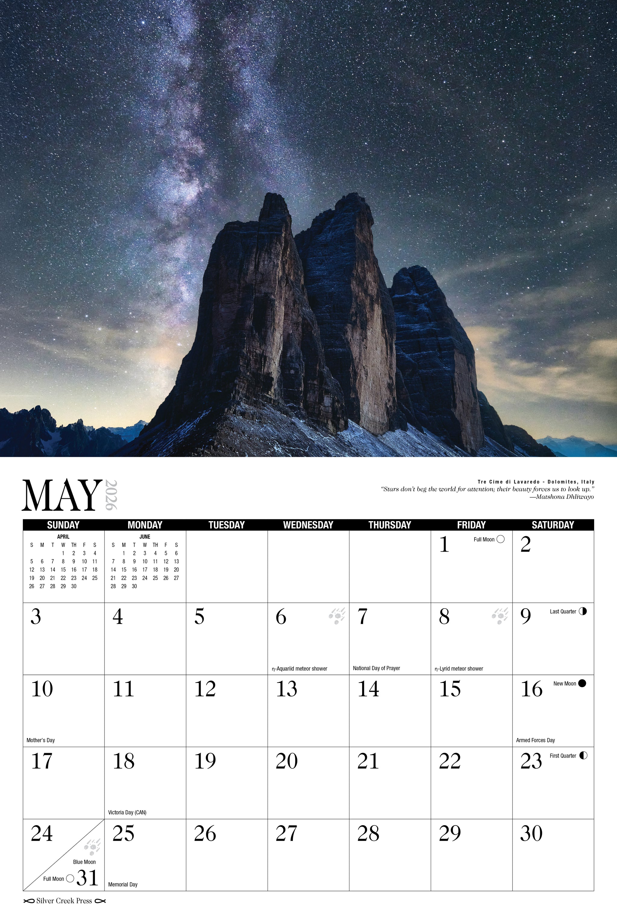 2026 Starry Night Calendar Creek Press