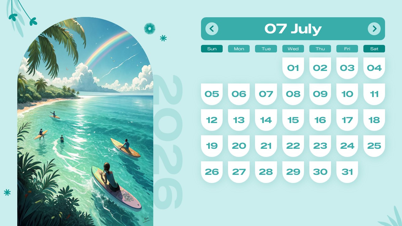 2026 Calendar. Free PowerPoint, Google Slides & Canva