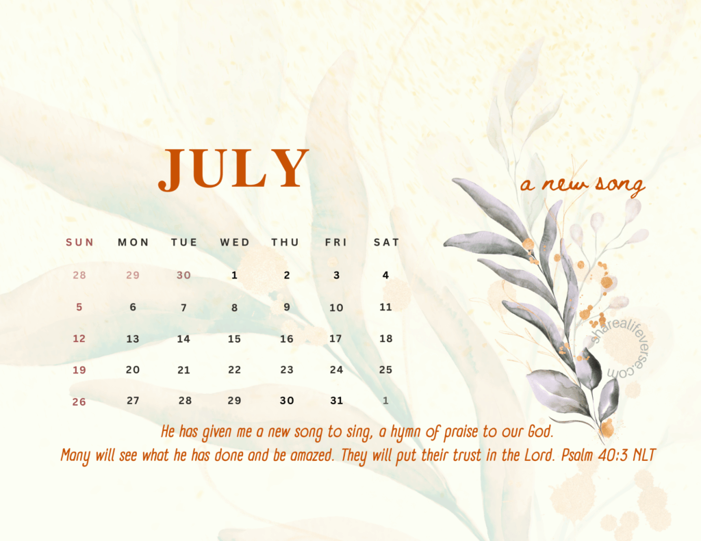 Free Printable 2026 Bible Verse Calendar
