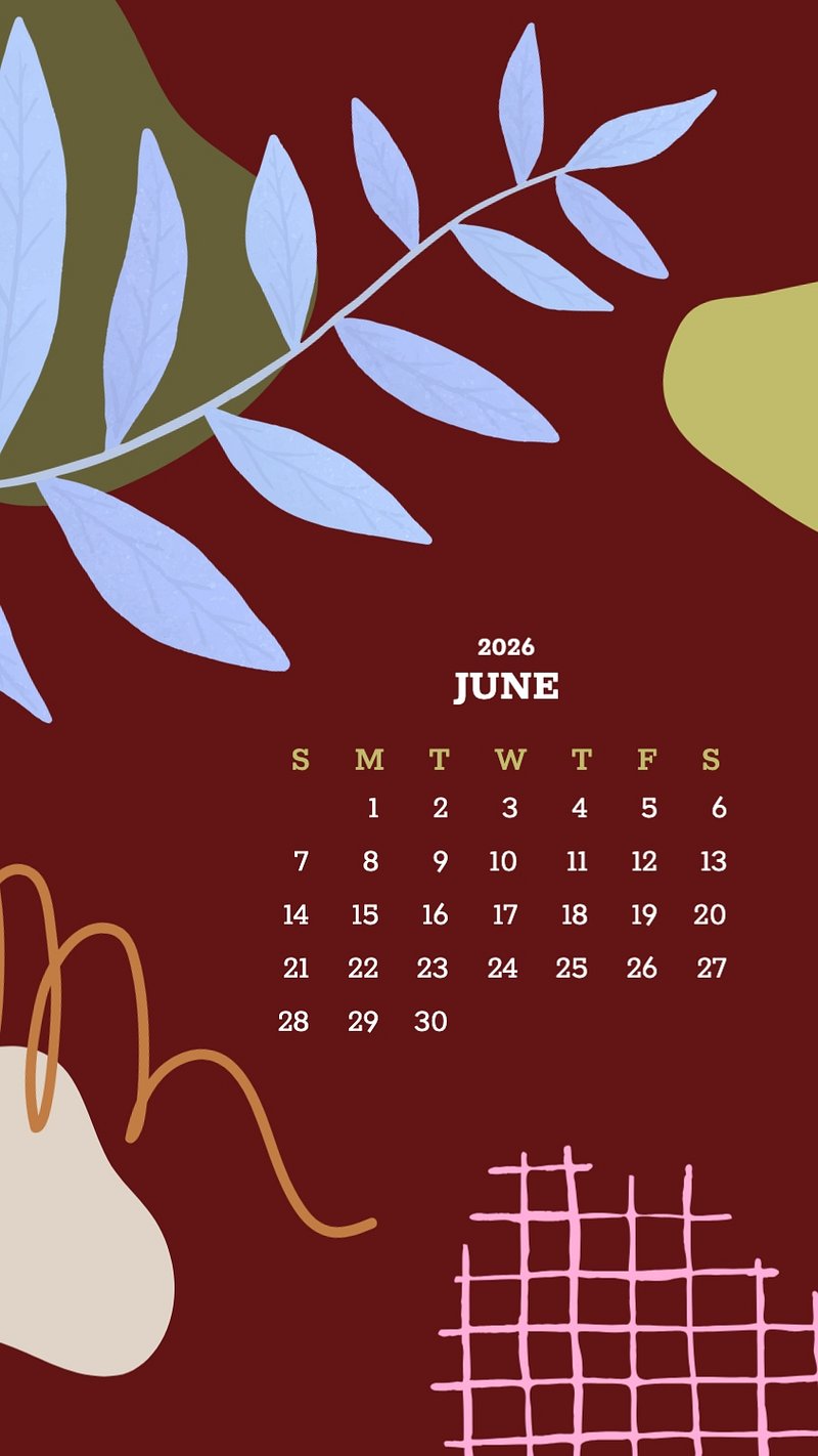 June 2025 calendar colorful illustration. Premium Photo Illustration