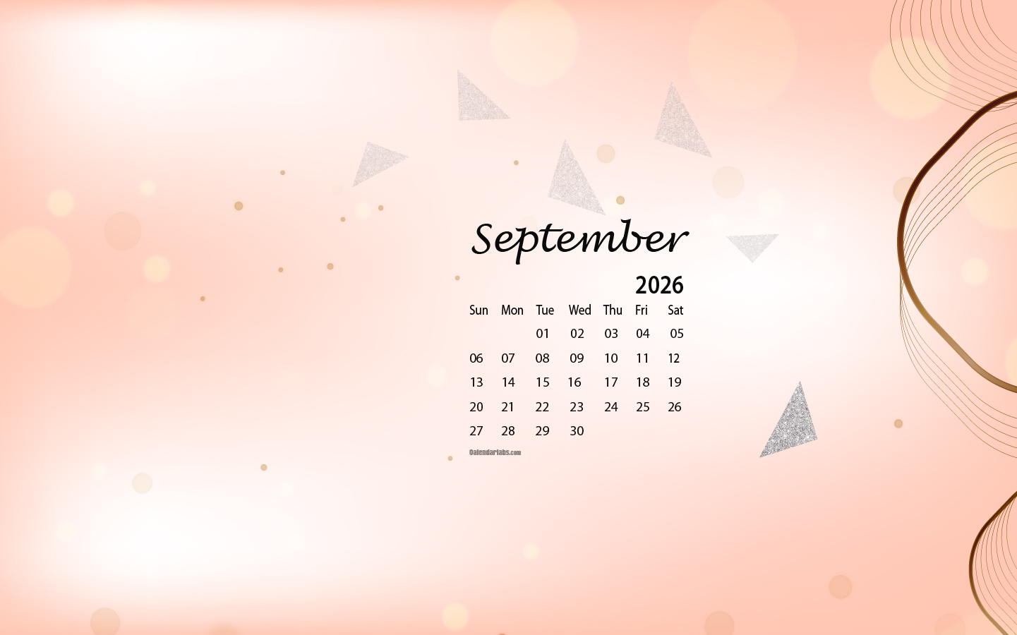 September 2026 Desktop Wallpaper Calendar