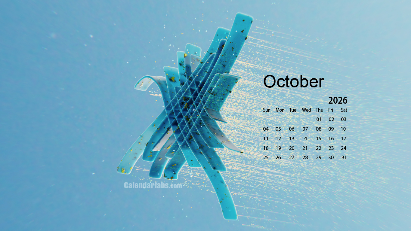 October 2026 Desktop Wallpaper Calendar