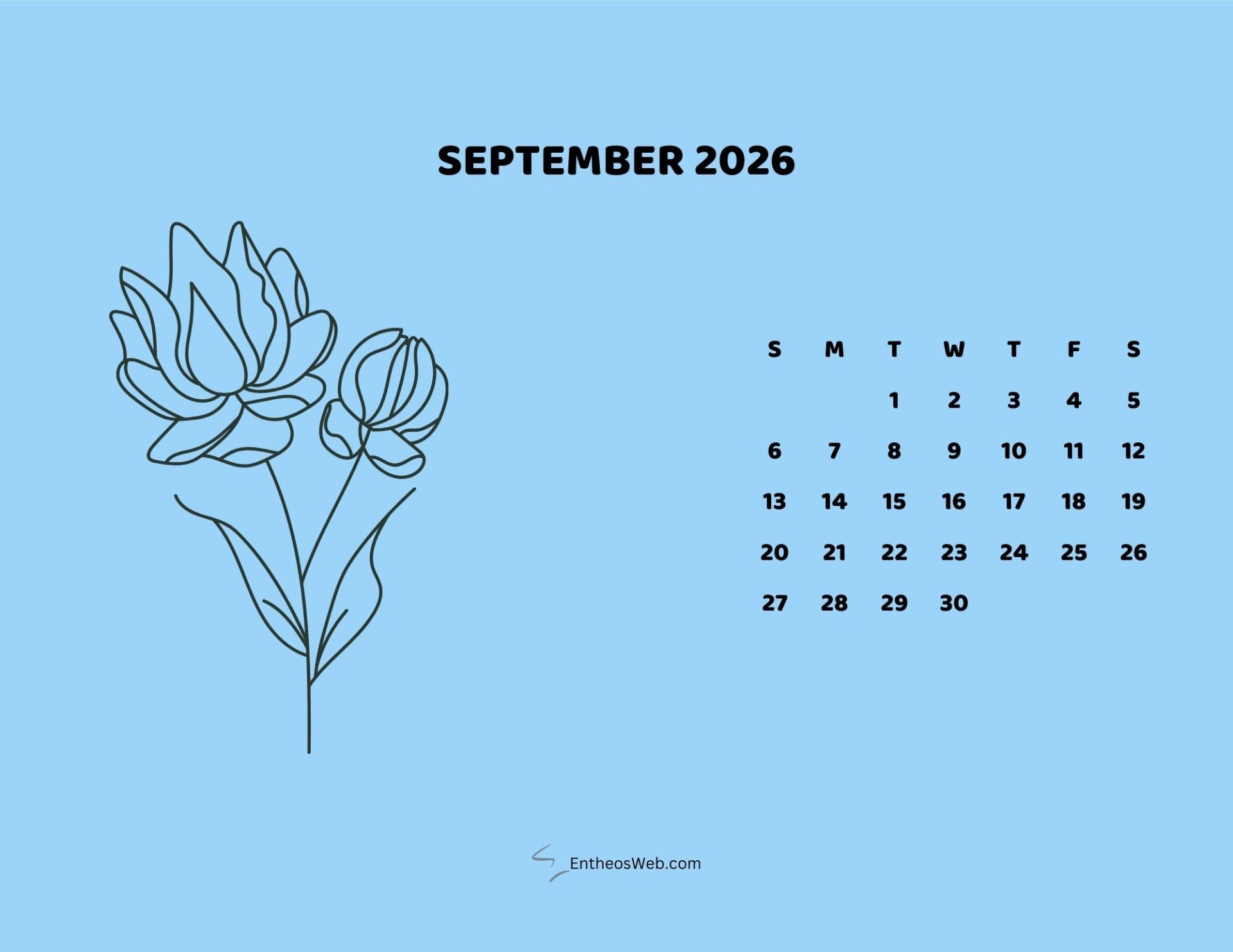 Free Printable September 2026 Calendars