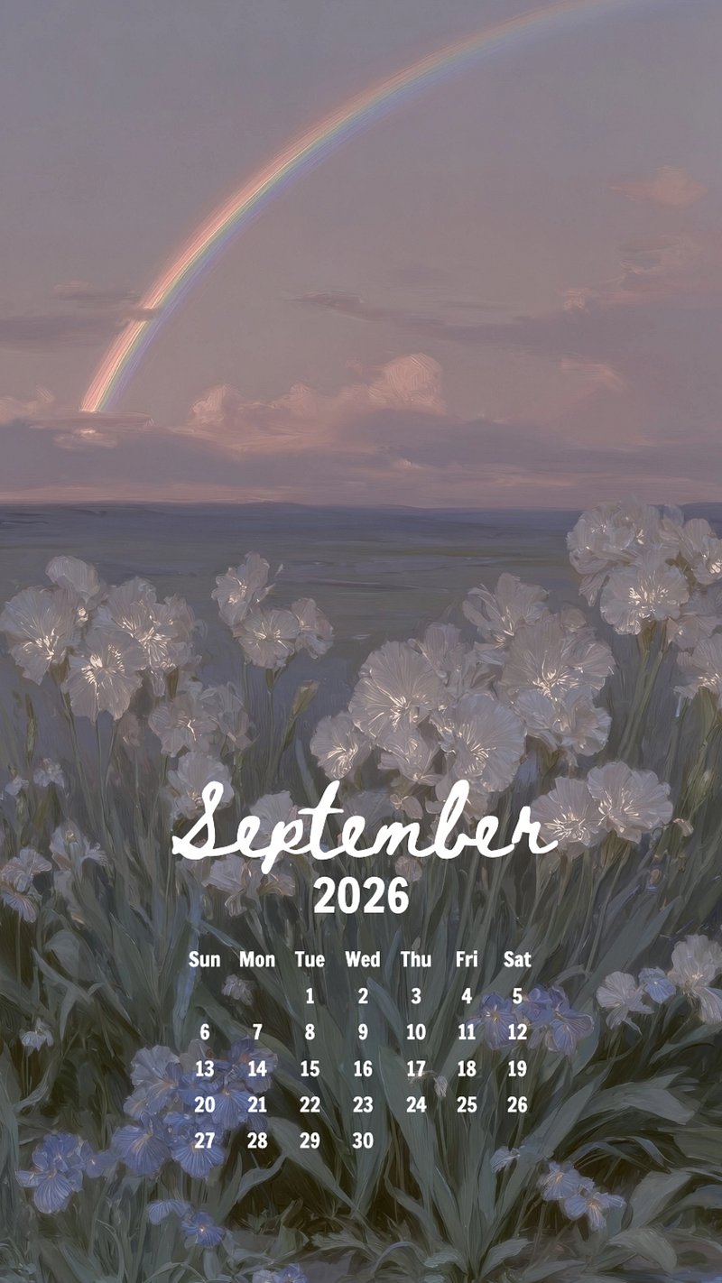 2026 impressionism calendar , September. Premium Editable