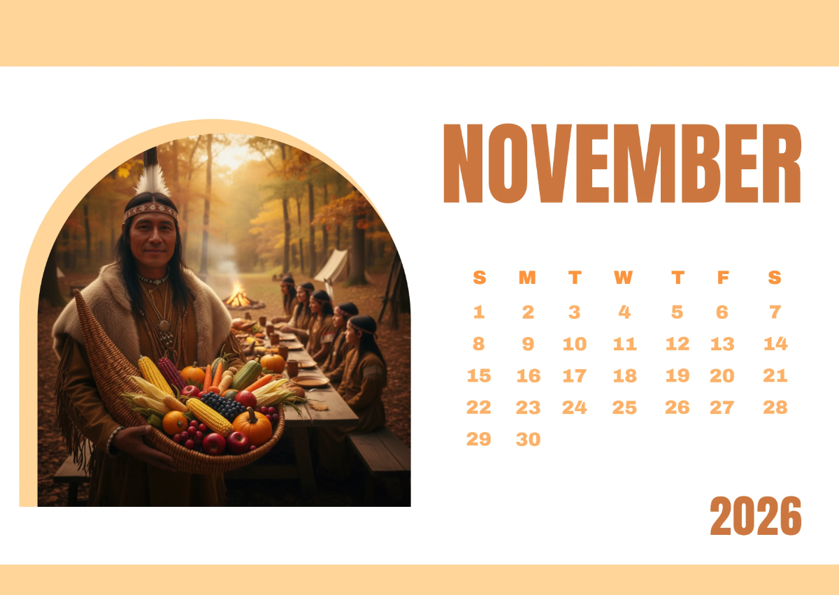 Free November 2026 Native Calendar to Edit Online