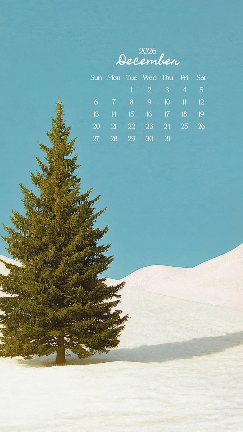 Calendar 2021 December phone wallpaper