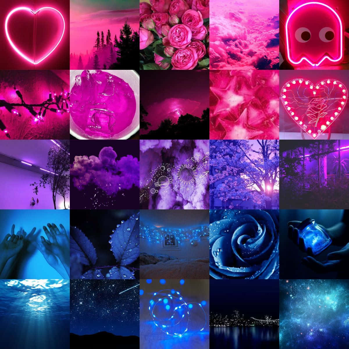 Download A Collage Of Picture Of Blue And Purple