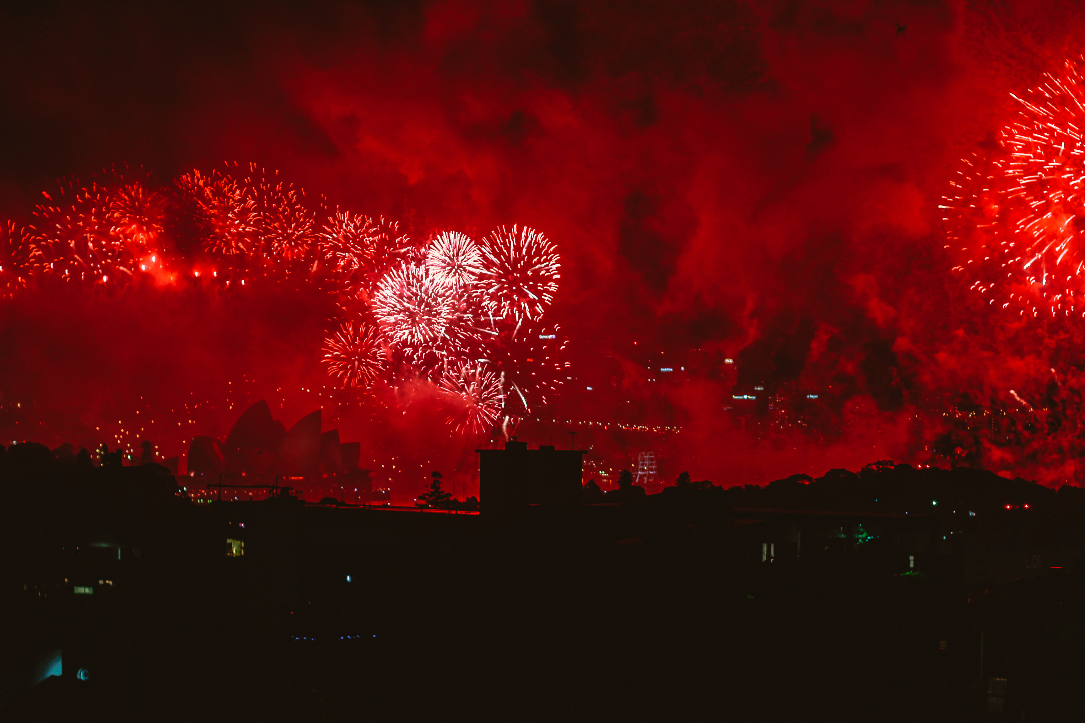 Fireworks Red Evening Festival Explosion 4k Laptop Full HD 1080P, HD 4k Wallpaper, Image, Background, Photos and Picture
