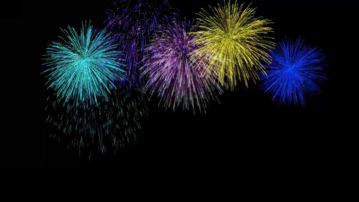 Fireworks Green Screen Black & Blue Background Video Effects HD