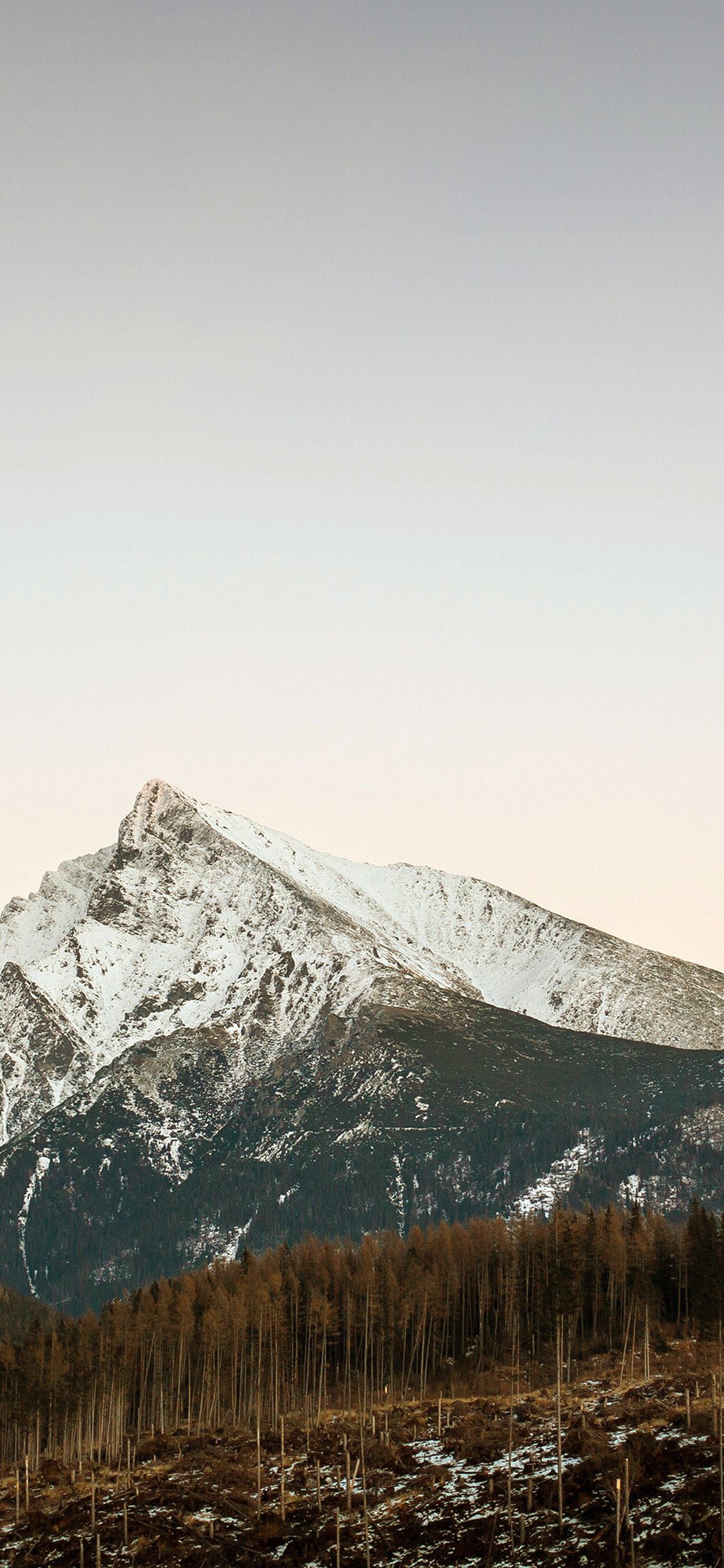 iPhone X wallpaper. mountain simple fall snow