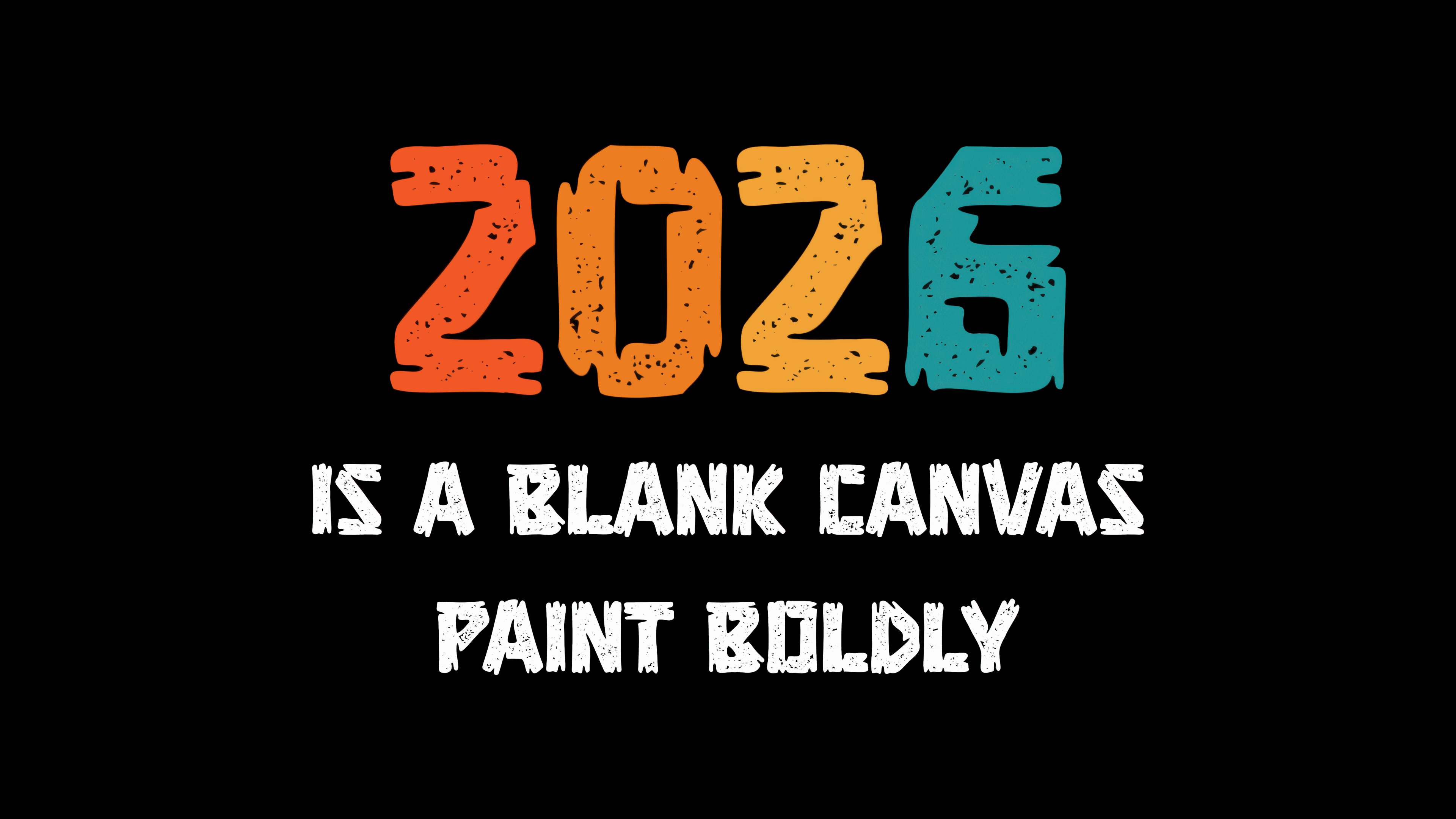 2026 New Year Wallpaper 4K, Black background