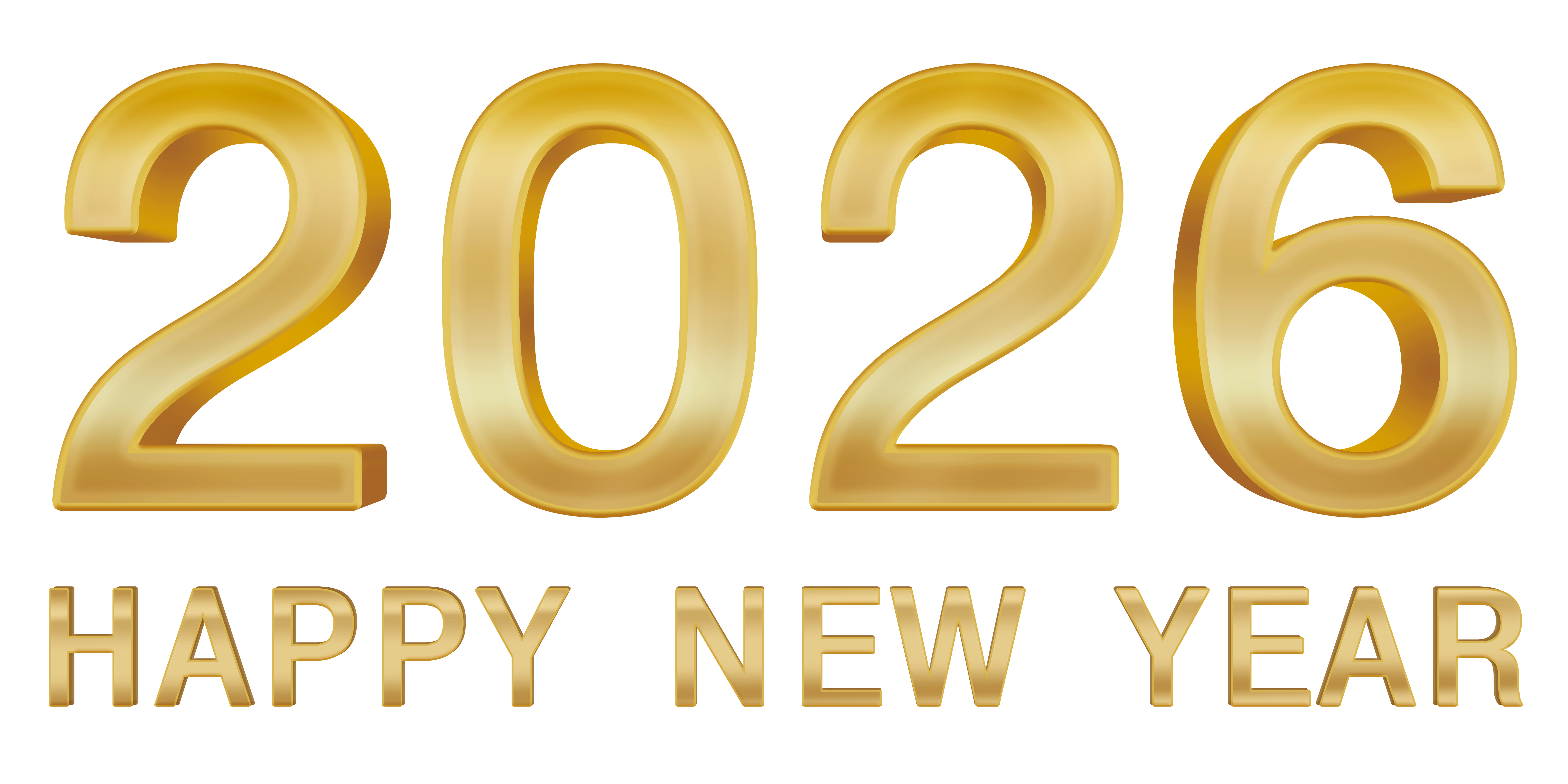 Golden 2026 Happy New Year PNG Clipart​-Quality Free Image and Transparent PNG Clipart