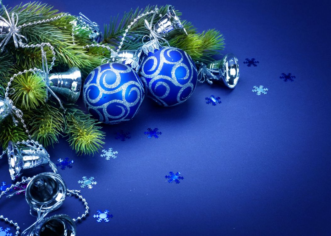 Wallpaper Christmas Day, Christmas Ornament, Blue, Christmas Decoration, Tree, Background Free Image