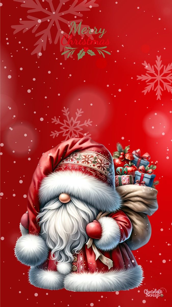 Gnome Christmas Phone Wallpaper