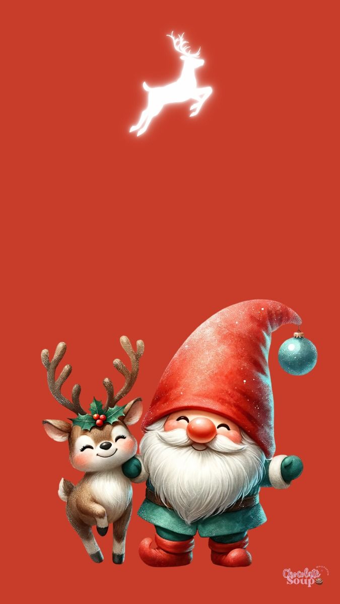 Gnome Christmas Phone Wallpaper