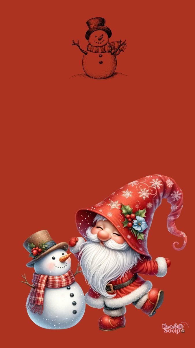 Gnome Christmas Phone Wallpaper