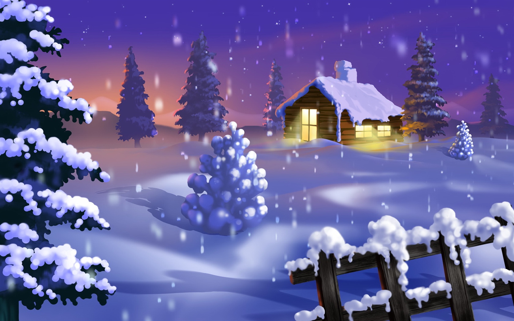 Wallpaper Christmas house and snow 1920x1200 Picture, Image