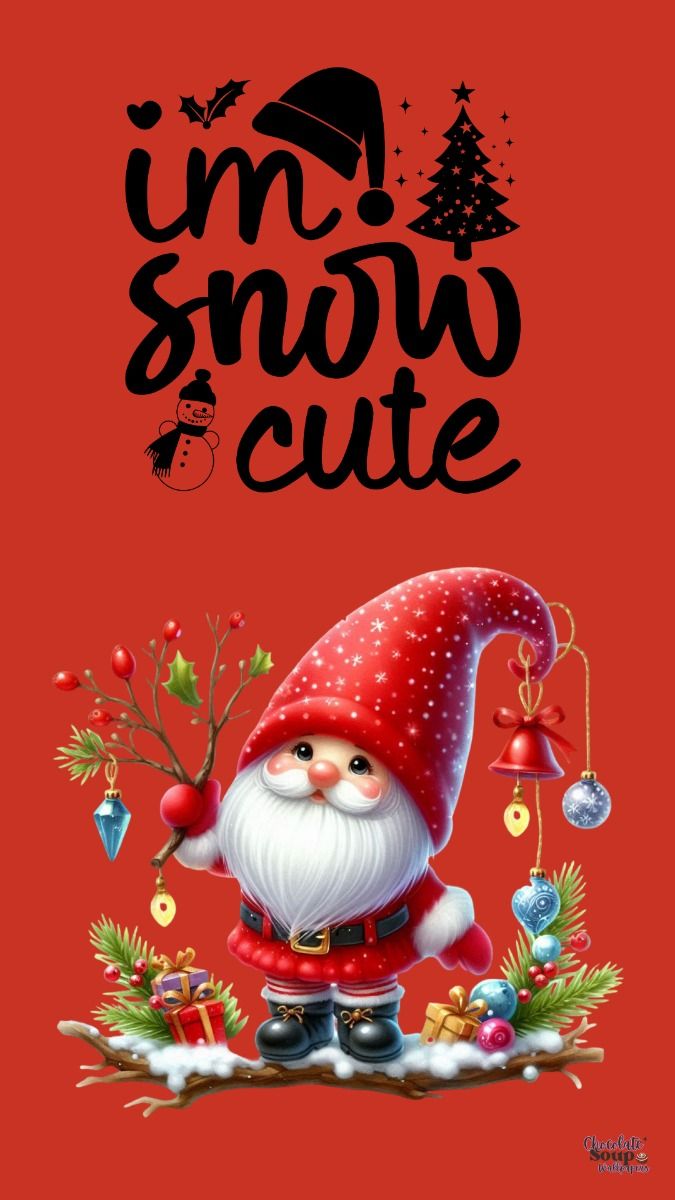 Gnome Christmas Phone Wallpaper