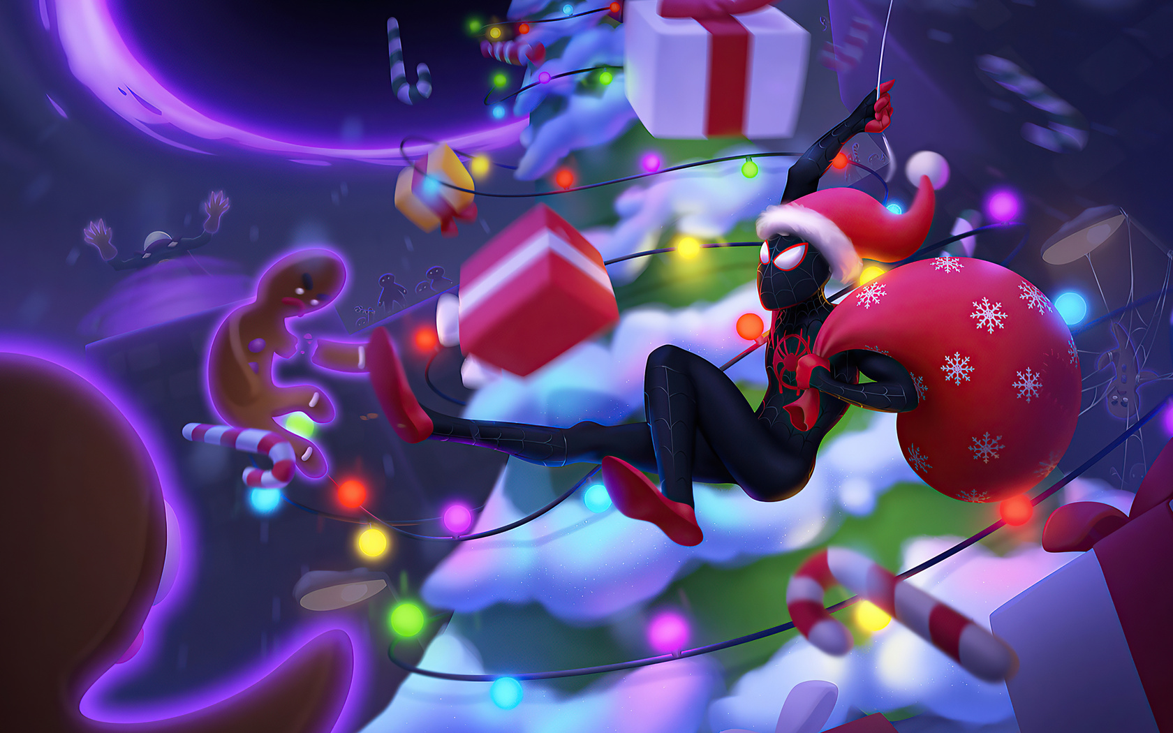 Spider Man Christmas 4k Wallpaper, 1680x1050 Resolution HD 4k Wallpaper, Image, Background, Photos and Picture