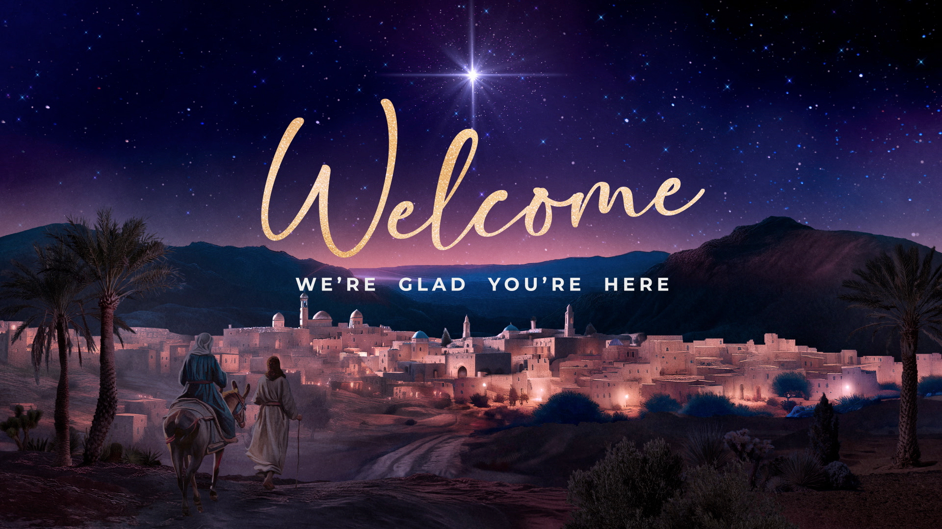 Christmas Journey Welcome. Motion Video Background