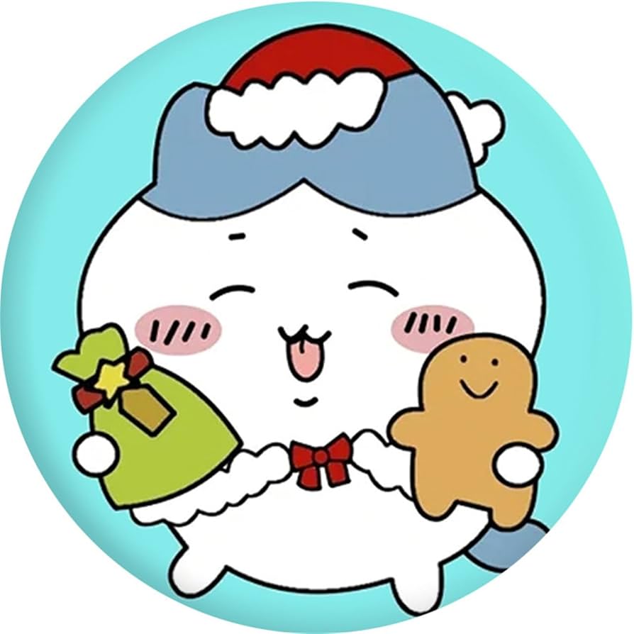 Amazon.co.jp: Chiikawa Can Badge, Chiikawa, Hachiwale, Rabbit, Set Of 1 4, Christmas, Unofficial, Stylish, Luxurious, Cute, Bag, Gift, Metal Product, Badge, Cosplay, Bag, Tool, Round, Toys & Games