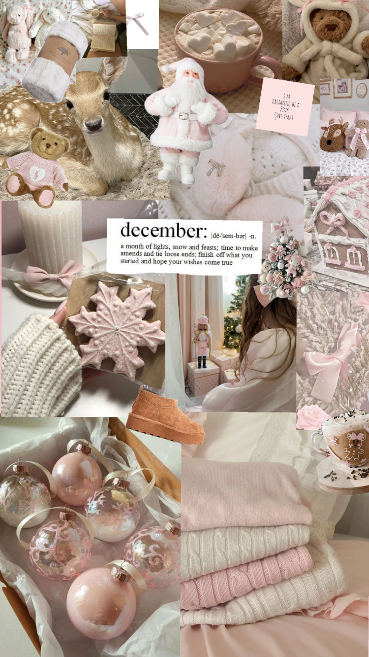 Pastel Winter Charm Christmas Collage Wallpaper for iPhone I Take You. Haircuts, Hairstyles, Hair Colours, Home Decor to Wedding Ideas