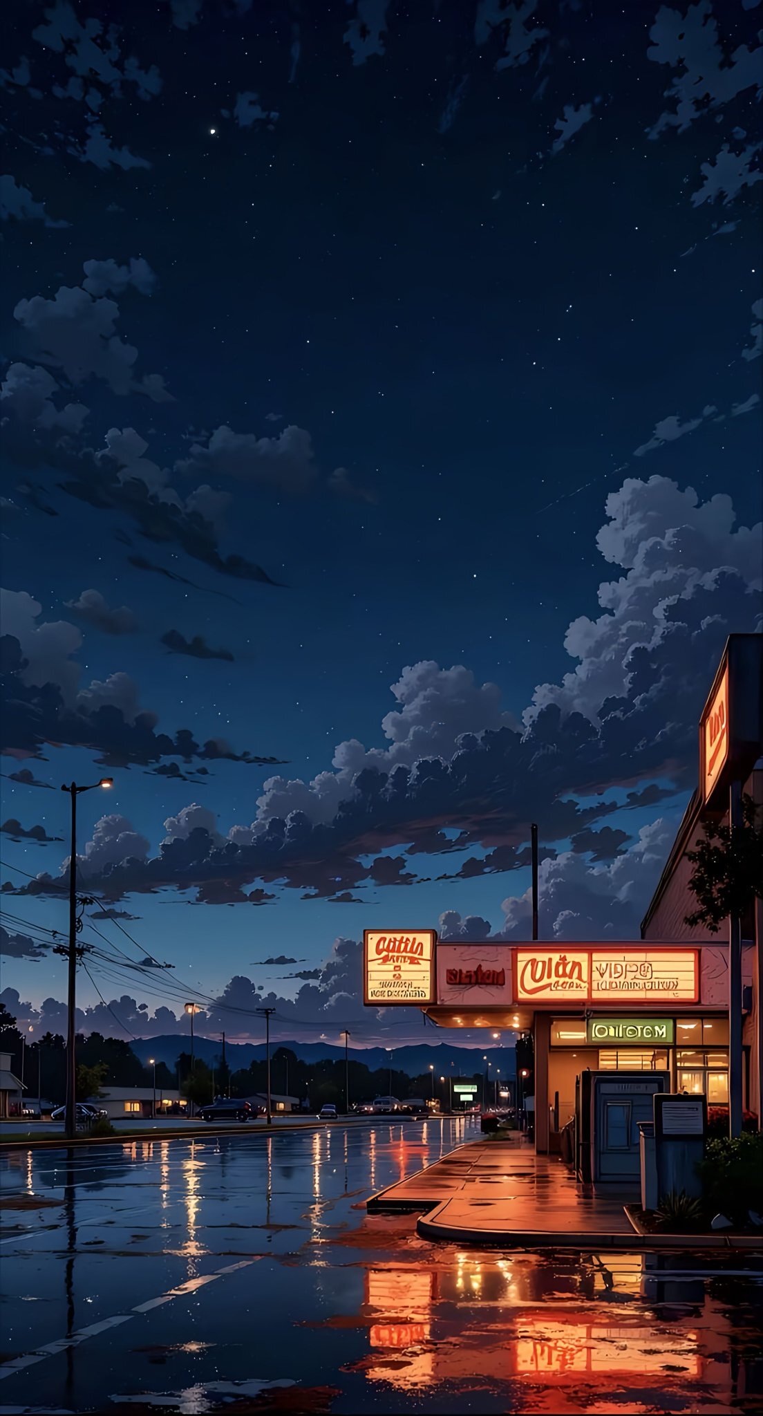Anime Style Truck Stop Clouds Dark Mode Raining Best HD 4K Wallpaper And Background For Apple iOS 26 In 2025 And 2026 From Twitter Reddit iPhone 17 Pro Max
