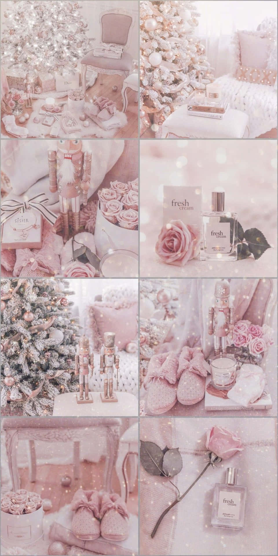 Pink Christmas Aesthetic Wallpaper