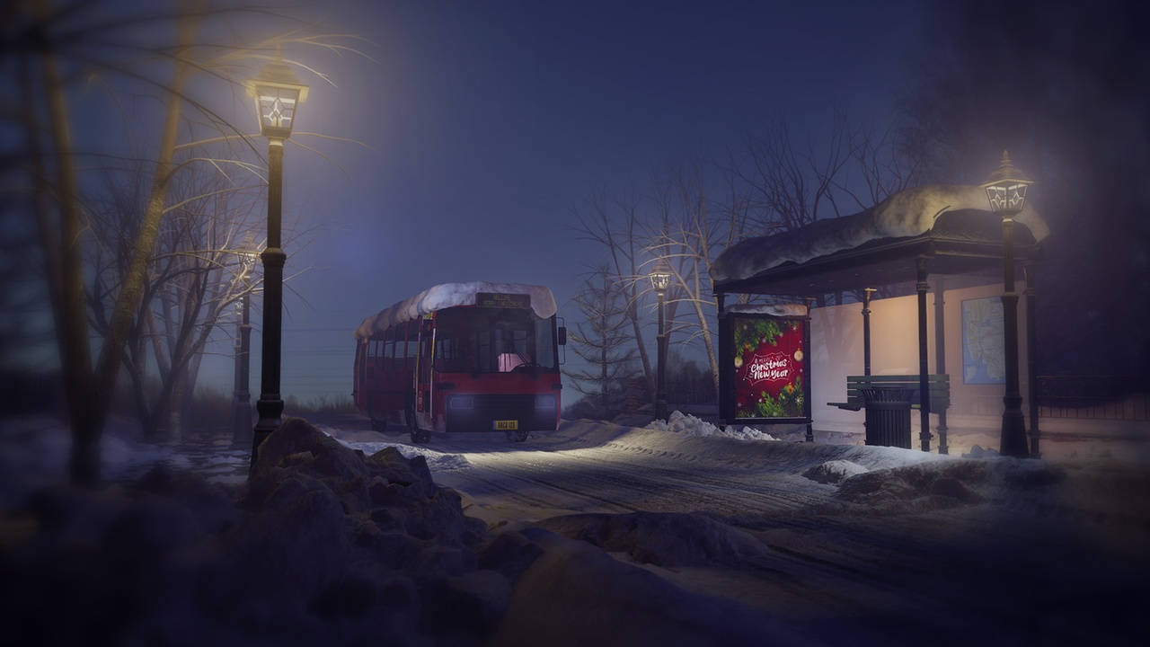 Winter Bus Station