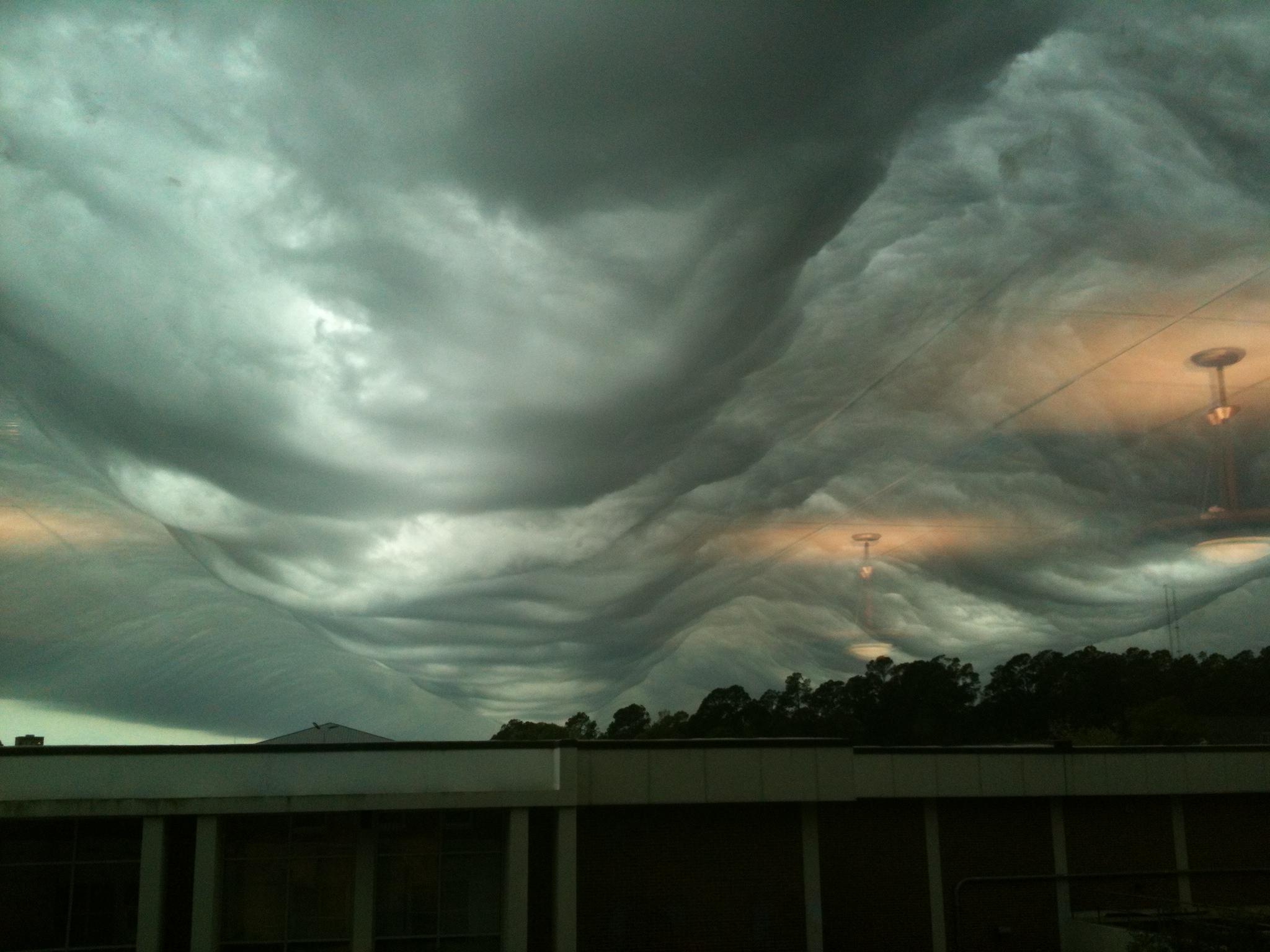 Asperitas clouds in Statesboro, Georgia (2014 or 2015)