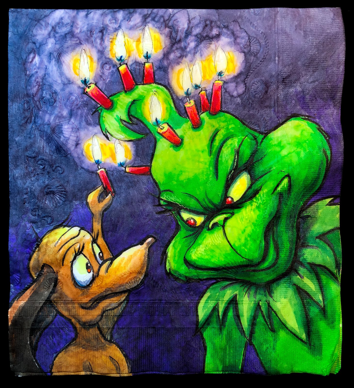 Daily Napkins: Max and the Grinch Light it up